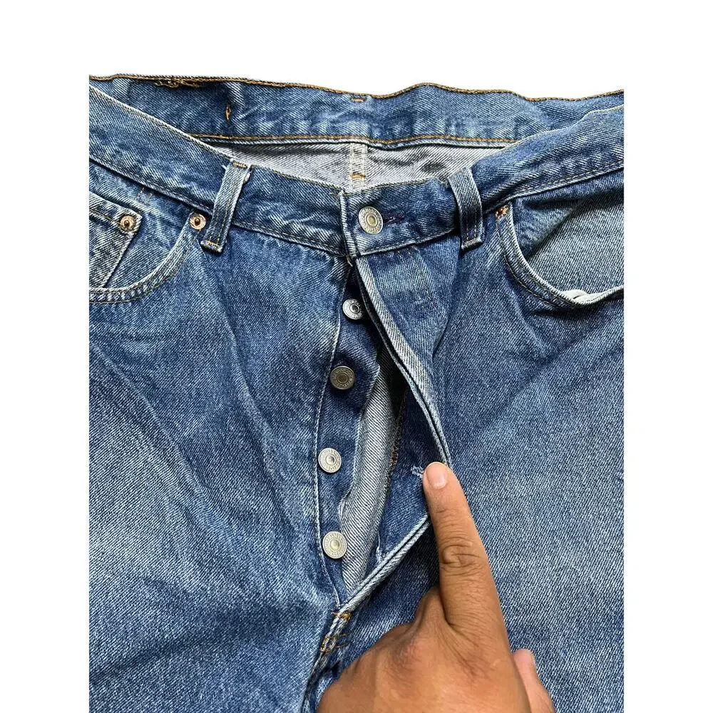Levi's 80s 501 Jeans Men's 38x30 USA Vintage Distressed Blue Denim Actual 35x29